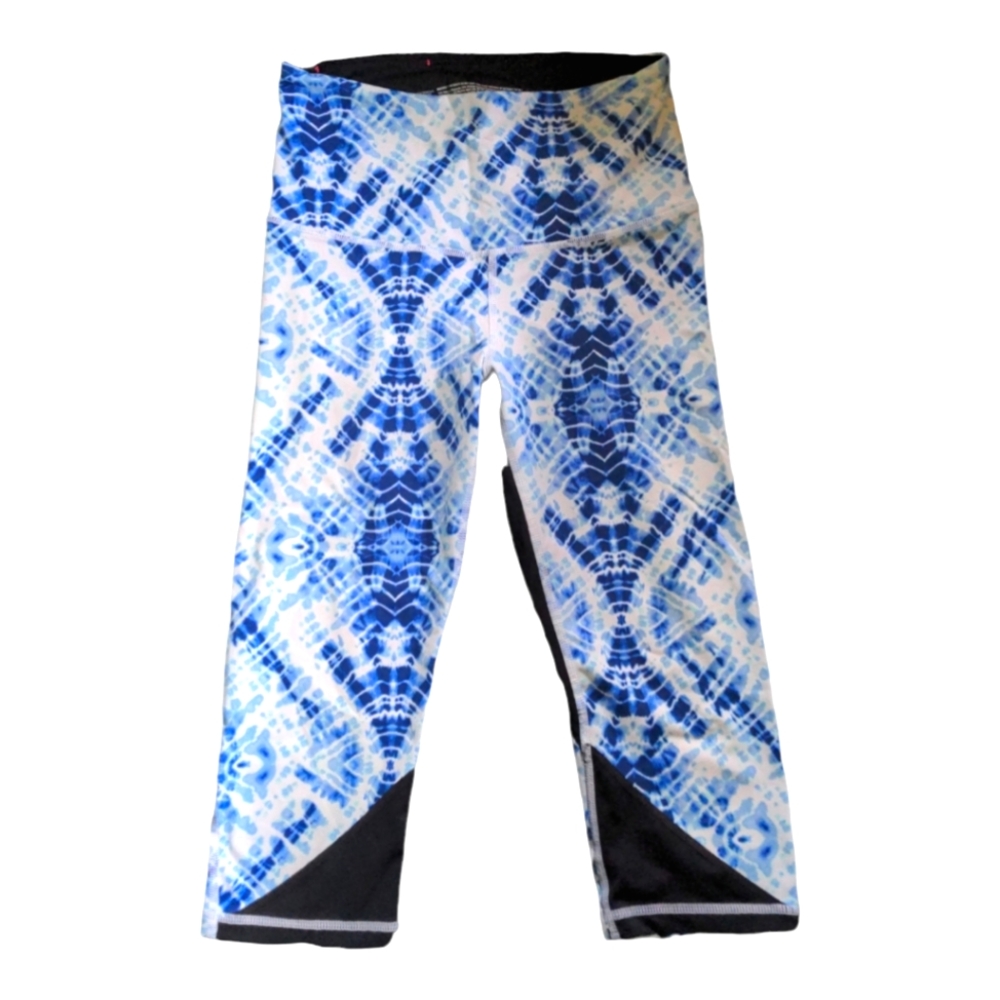 Victoria's Secret Sport 3/4 length cropped Tights Size S Yoga Gym VSX Tie Dye